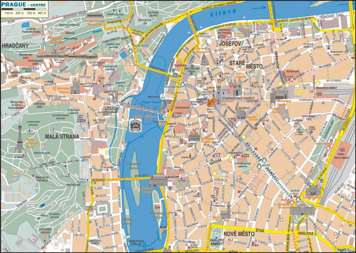 Mappa del centro di Praga