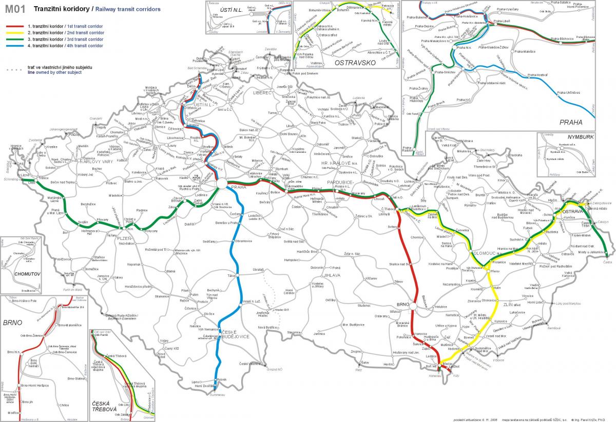 Mappa delle stazioni ferroviarie di Praga