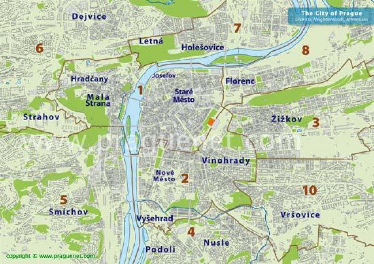 Mappa del quartiere di Praga