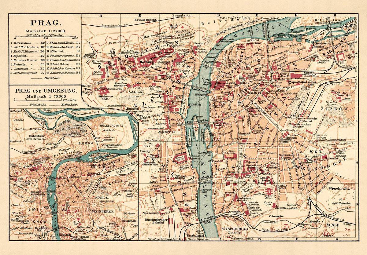 Mappa storica di Praga